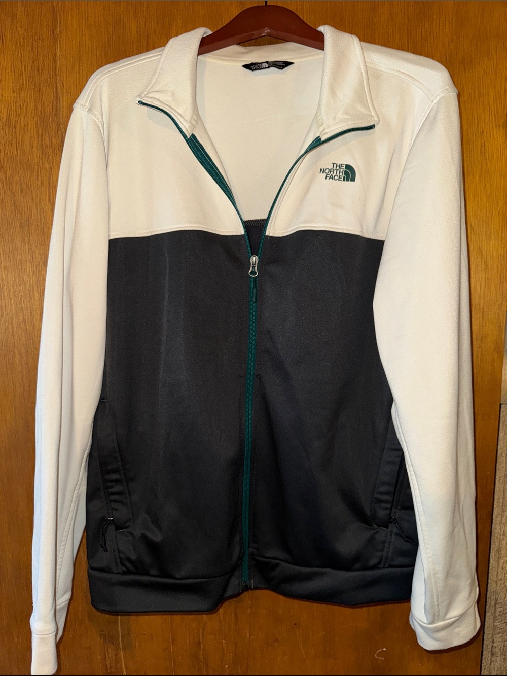 The North Face Women's White and Black Full-Zip Bomber Jacket